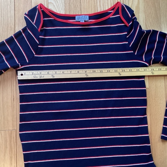 NWOT Joseph A Cotton Striped Long Sleeve Top - Picture 6 of 10